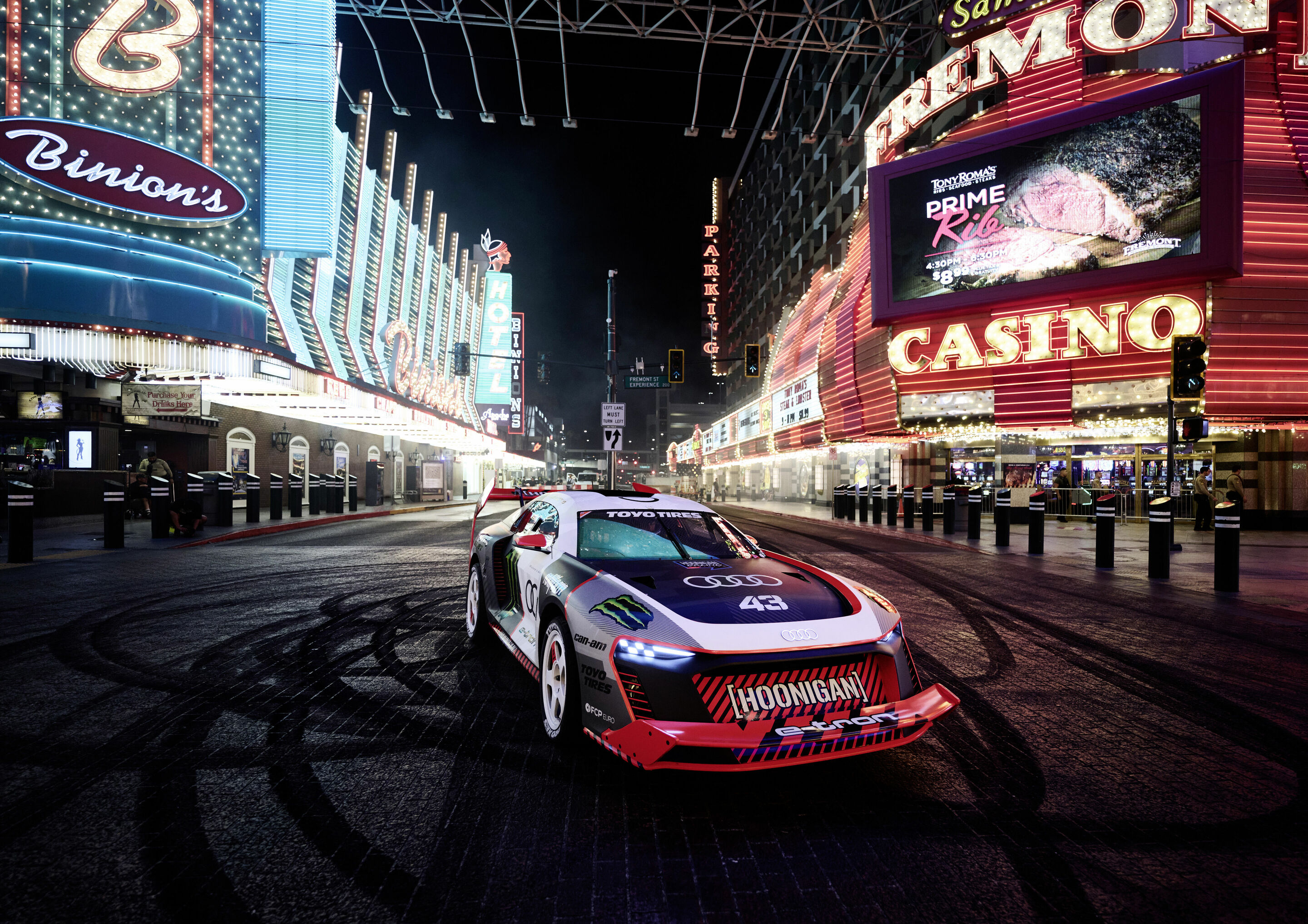 Ken Block and the Audi S1 Hoonitron electrify Las Vegas