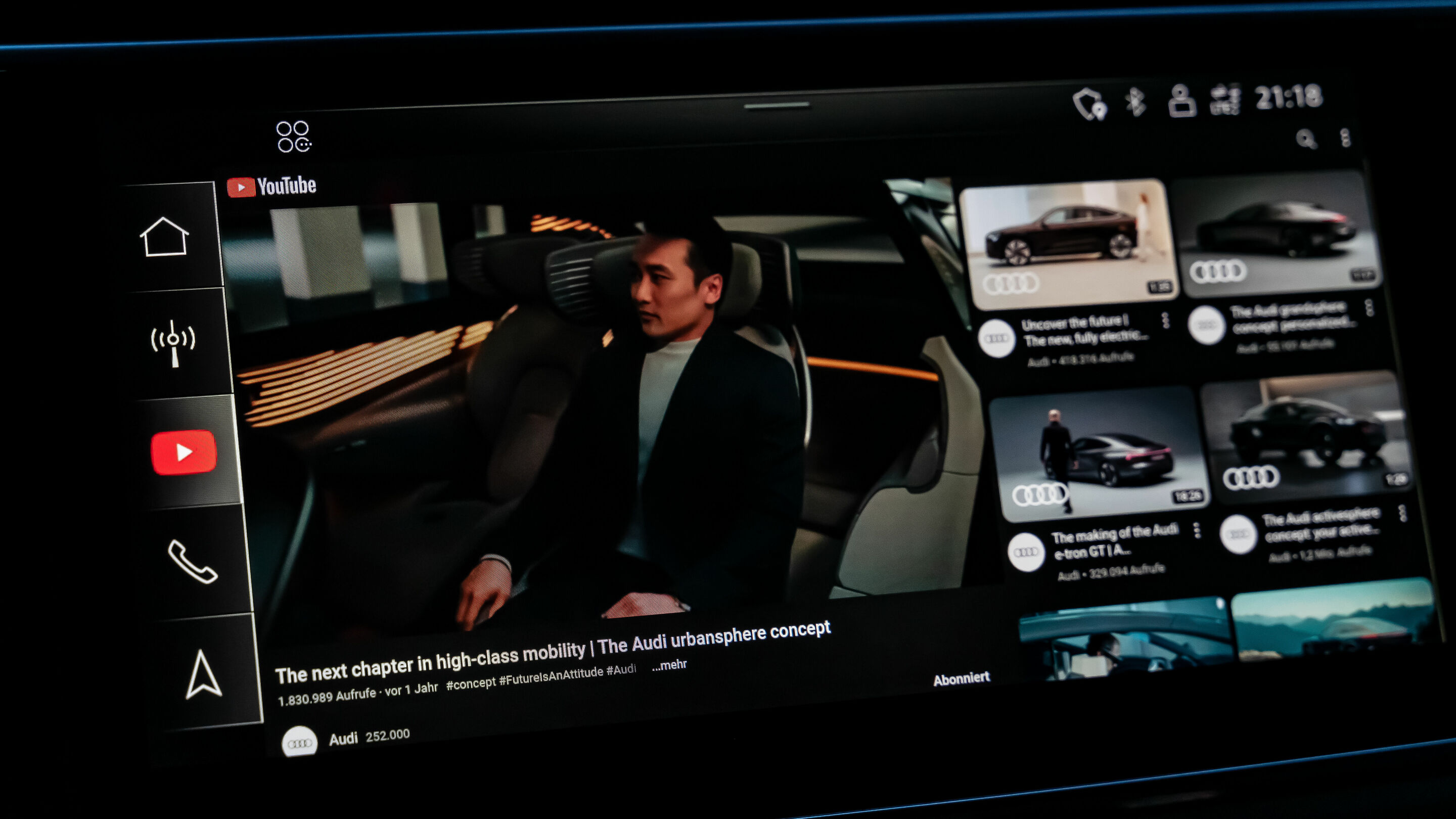 Audi integrates YouTube into various models